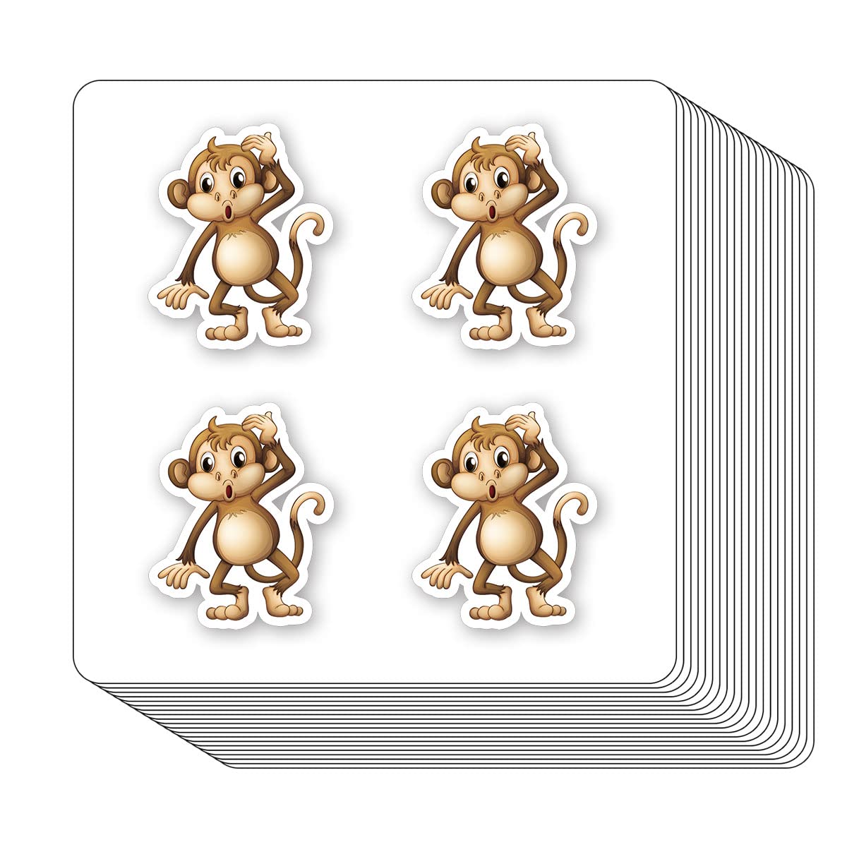 Monkey Stickers 1in for Scrapbooking, Arts, Craft, Kids DIY, Calendars Journals 80-Pack