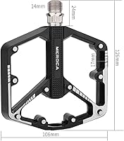 Vista 2 de MEROCA Pedales de bicicleta de montaña Pedales de aluminio DU+ Perrin Pedales de aluminio Estriberas
