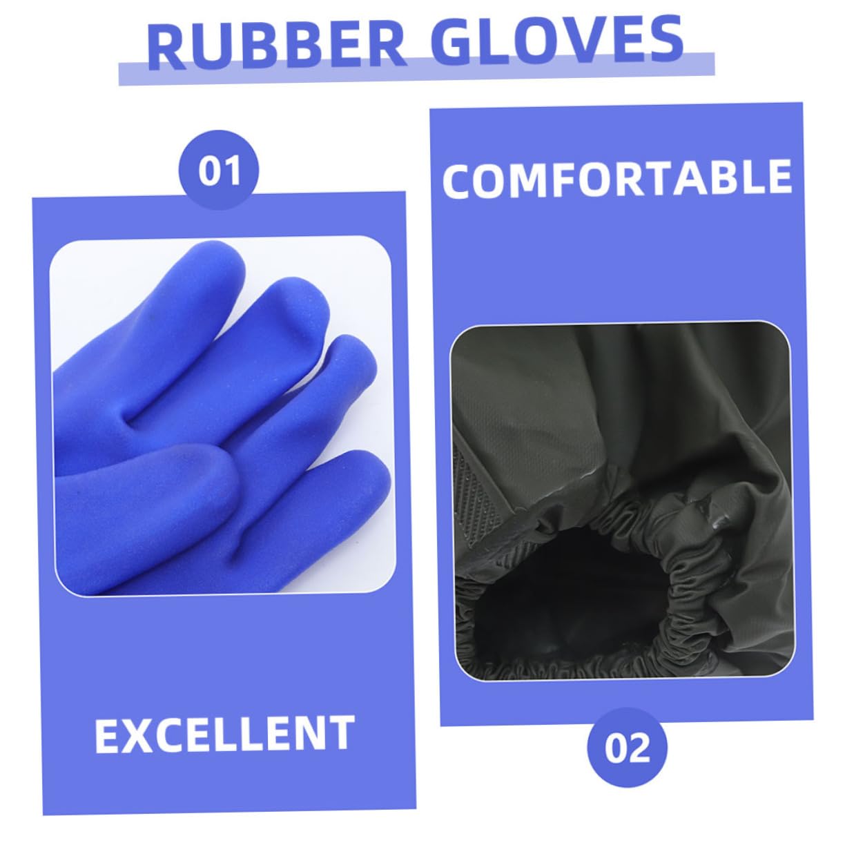 2pares Guantes de Goma Largos Impermeables para Lavar Platos Cocina de Guantes Resistentes Codo para Limpieza del Hogar y Cuidado de Peceras