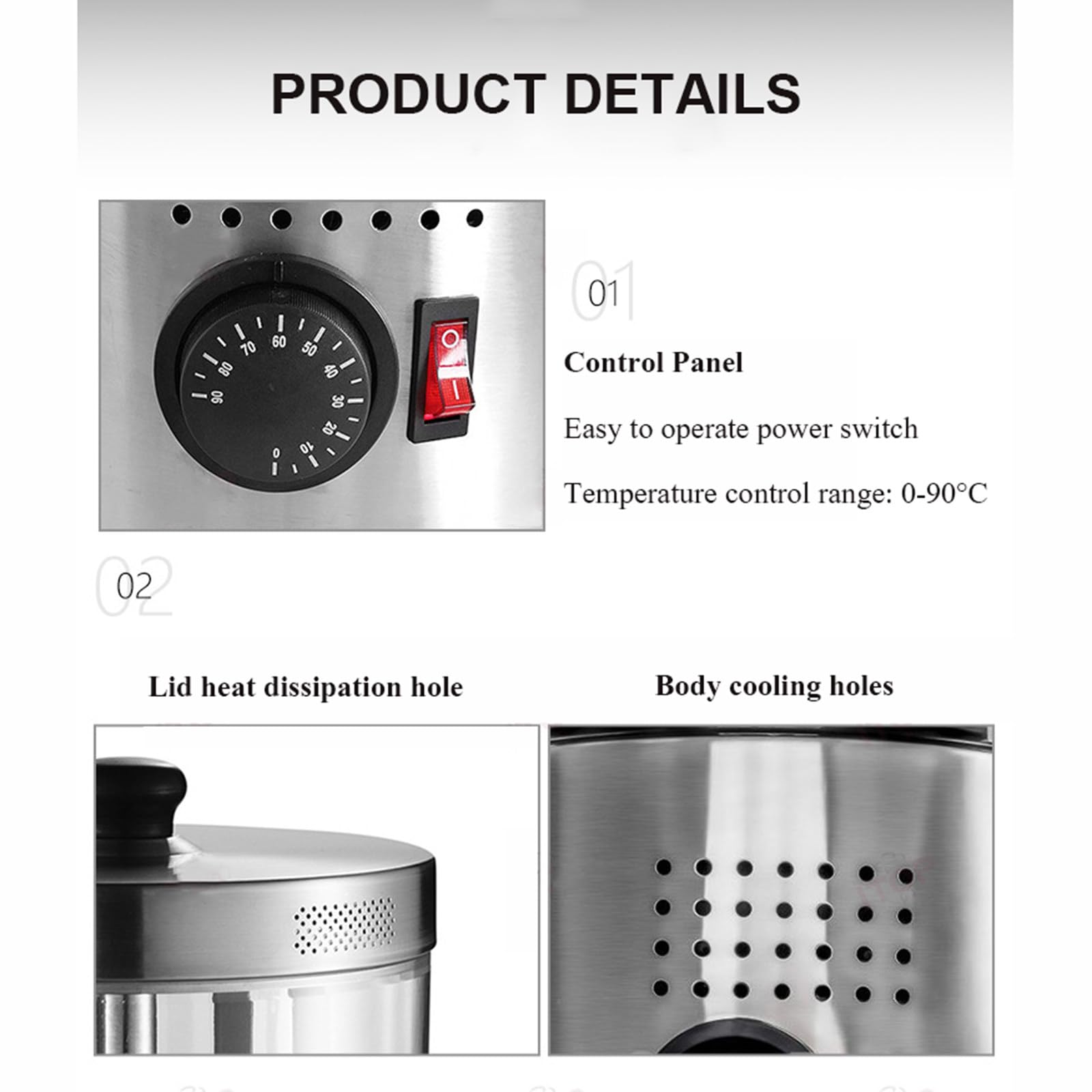 Machine électrique commerciale pour boissons chaudes au chocolat chaud, agitation automatique de 3 L, utilisée pour chauffer le chocolat, le café, le jus de thé