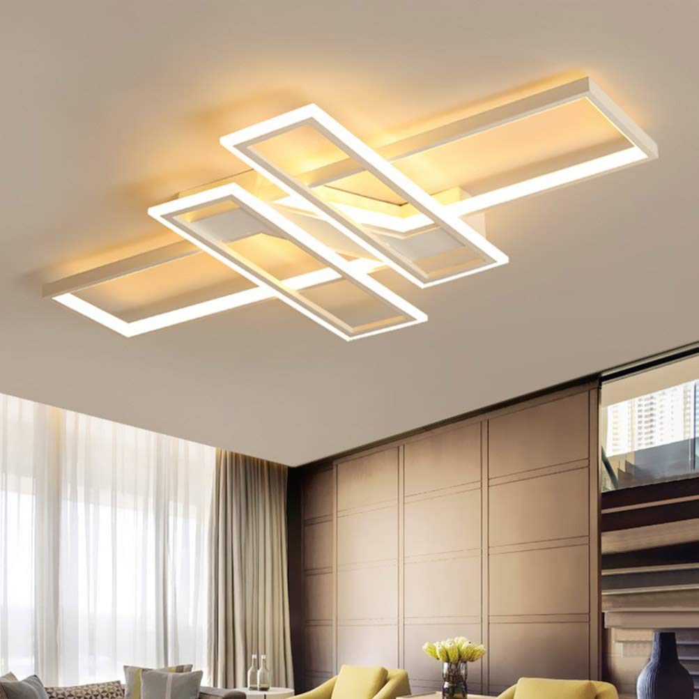 Moderna lámpara LED de techo para salón, regulable, pantalla de acrílico, de diseño cuadrado, para comedor, decorativa, cocina, casa de campo, mando a distancia