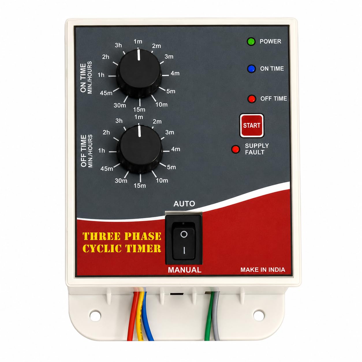 Magnus M-1126 Three Phase (440VAc) Analog Cyclic Timer for Fogger,Hydrophonics and Other Cyclic & Auto Start Stop Countdown Application (1 Minute - 3 Hours) with inbuilt SPP Made in India White-image-31