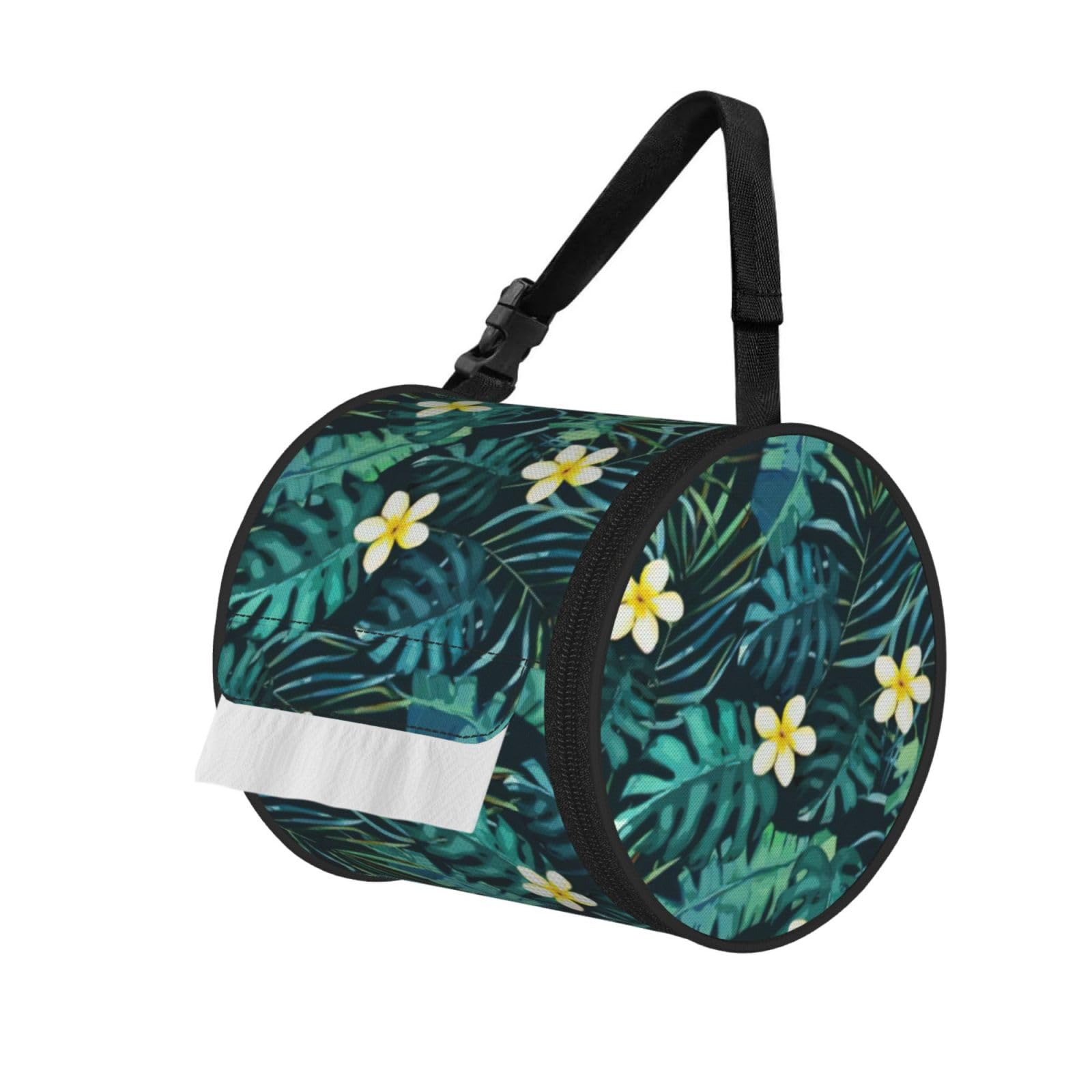 Hawaiian Printed Roll Paper Carrier Bag, Foldable Oxford Cloth Tissue Case for Camping Hiking Backpack