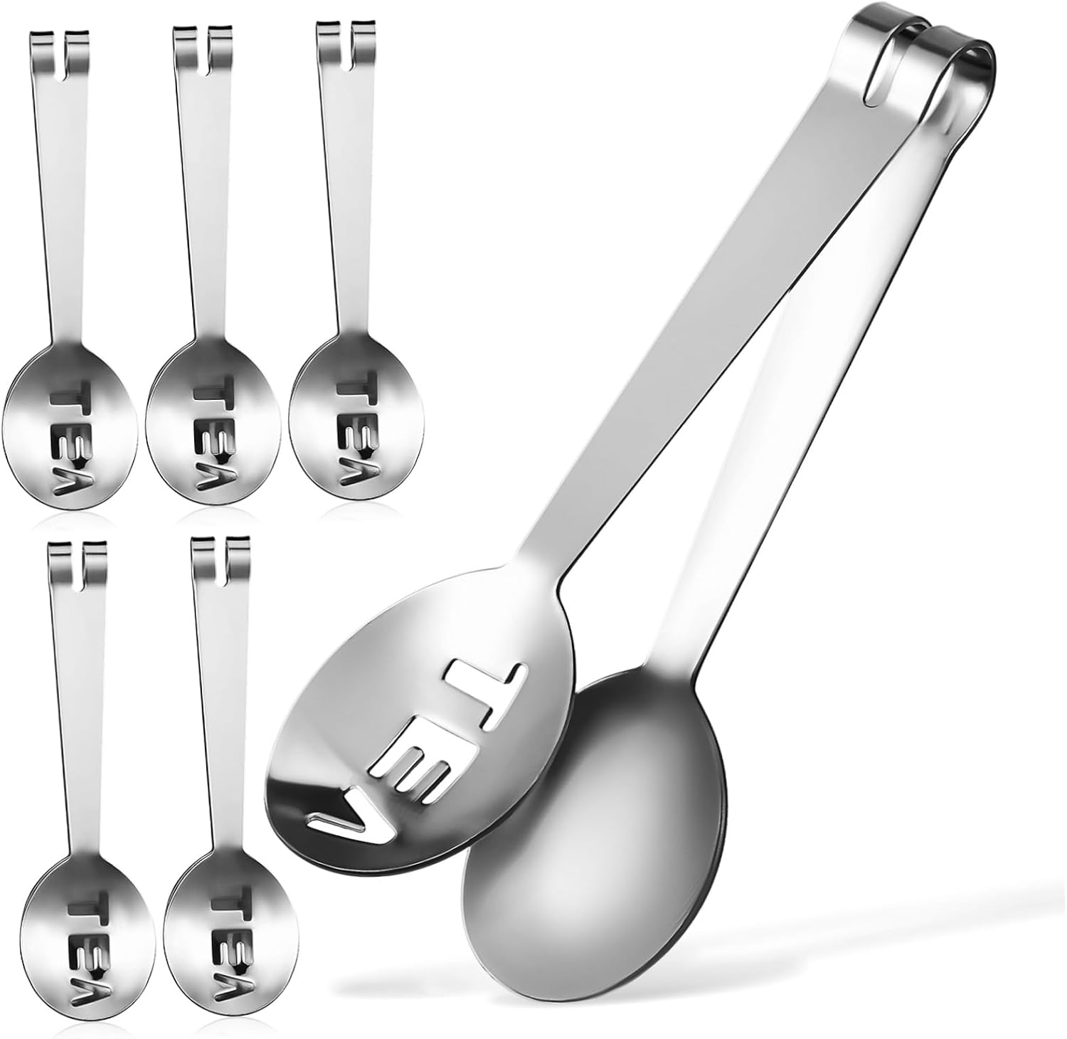 6 Pcs Stainless Steel Tea Bag Tongs Squeezer for Loose Tea