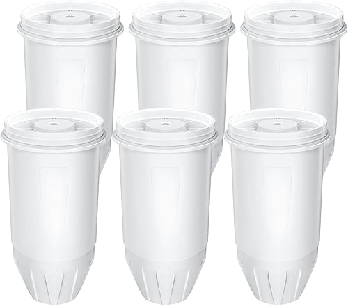 Miniatura 1 de Paquete de 6 filtros de agua ZR-017 de repuesto para jarra y dispensador de agua, filtro de 6 etapas de repuesto 0 TDS para mejorar el sabor del
