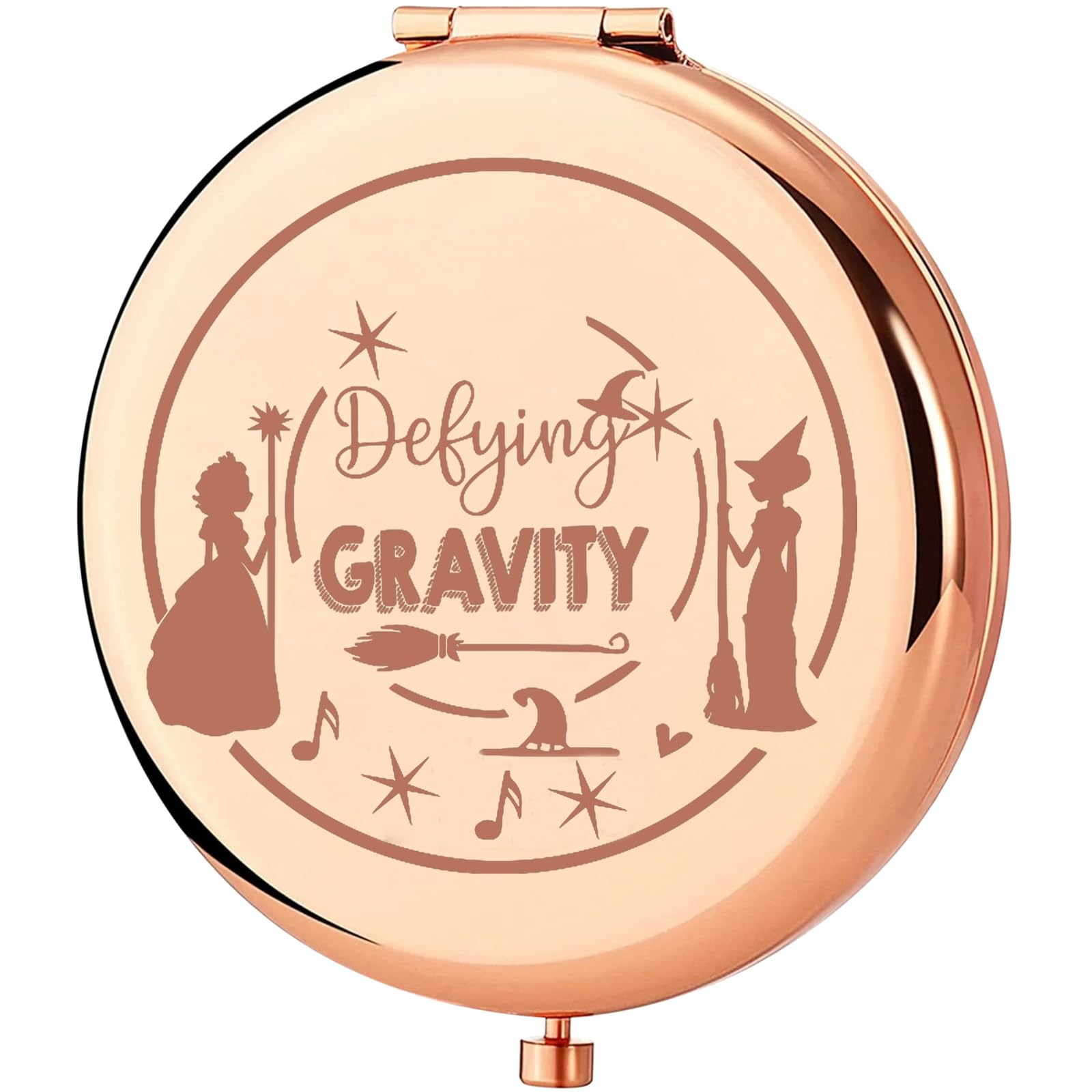 Witch Pocket Musical Mirror Elphaba and Glinda Fans Gifts Defying Gravity Witch Compact Makeup Mirror Broadway Elphaba and Glinda Witch Merch (Defying Gravity-RG)