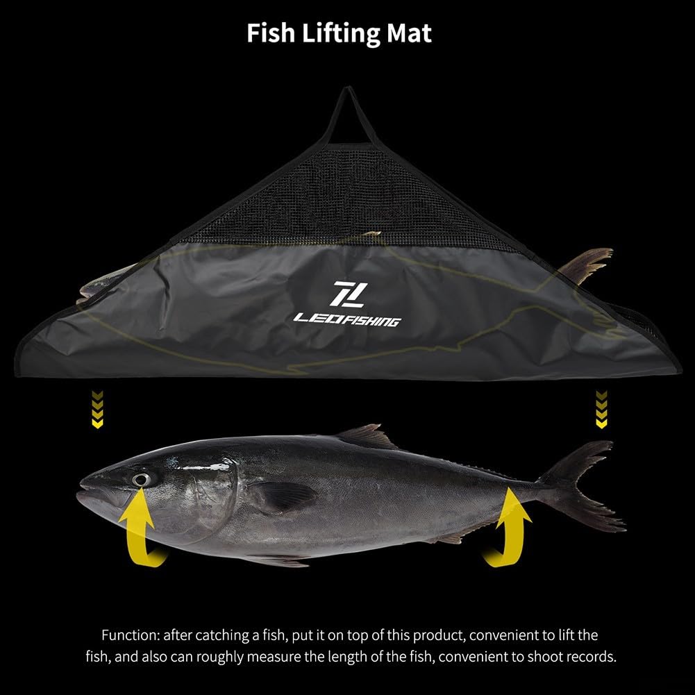 Sac de pêche portable et tapis d'atterrissage avec protection numérique en PVC pour mesurer et peser la carpe ou le brochet jusqu'à 100 cm
