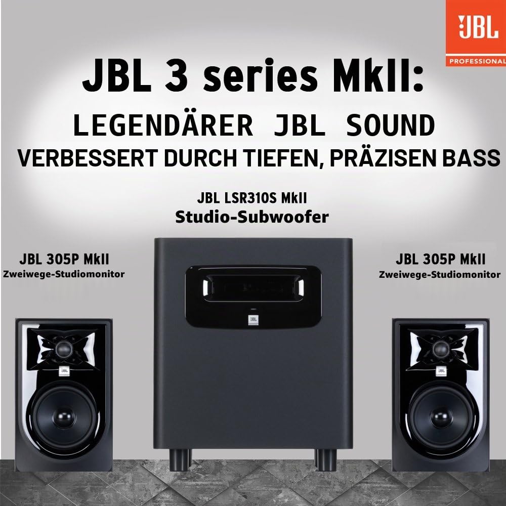 JBL Professional 305P MKII 5 Zoll 2-Wege-Studio-Referenzmonitor mit Stromversorgung