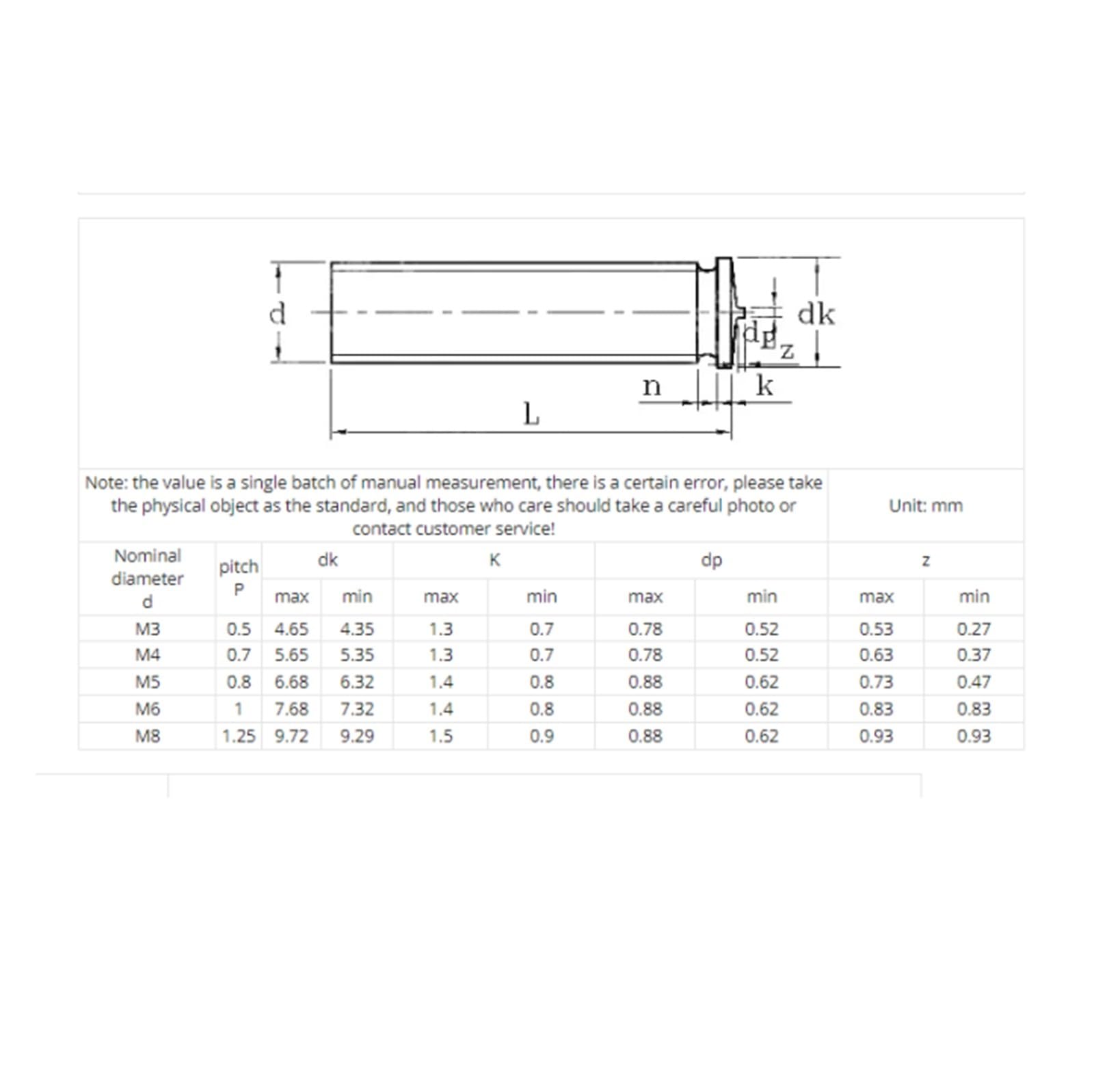 Pernos de soldadura, perno punto tornillo acero inoxidable 304 M3 M4 M5 50 piezas 6 mm(16mm,M3)