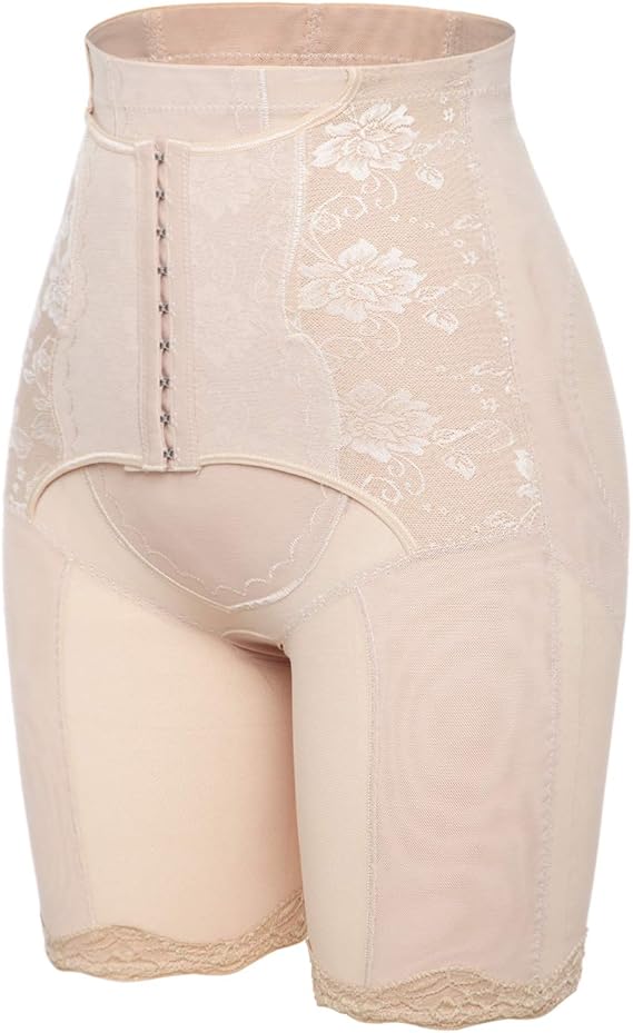 Amazon くびれ 補正下着 ハイウエスト 姿勢矯正 ガードル 骨盤矯正 コルセット ヒップアップ お腹引き締め 太もも痩せ ウエストニッパー 産後 着圧式 3段階 ボディメイク レース花柄 腰 サポーター 補正ショーツ レディース ベージュ Xl 補正ショーツ ガードル 通販
