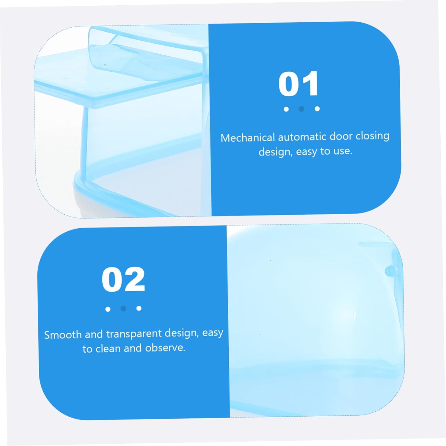 NOLITOY 2pcs Hamster Bathing Tub Automatic Dust Door Compact and Practical Hamster Bath Container and Pets Easy to Clean and Assemble image 4