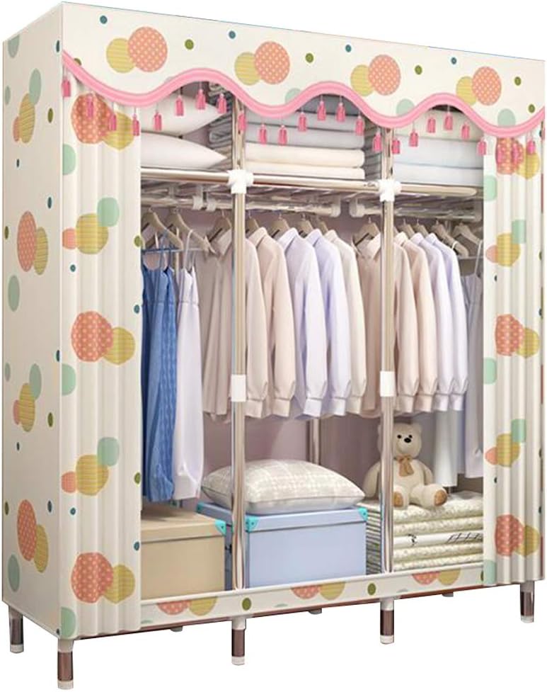 Cloth Wardrobe Clothes Closet, Portable Closet Wardrobe Storage Closet Standing Closet Fabric Cabinet Portable Wardrobe,C_130*46 * 170cm