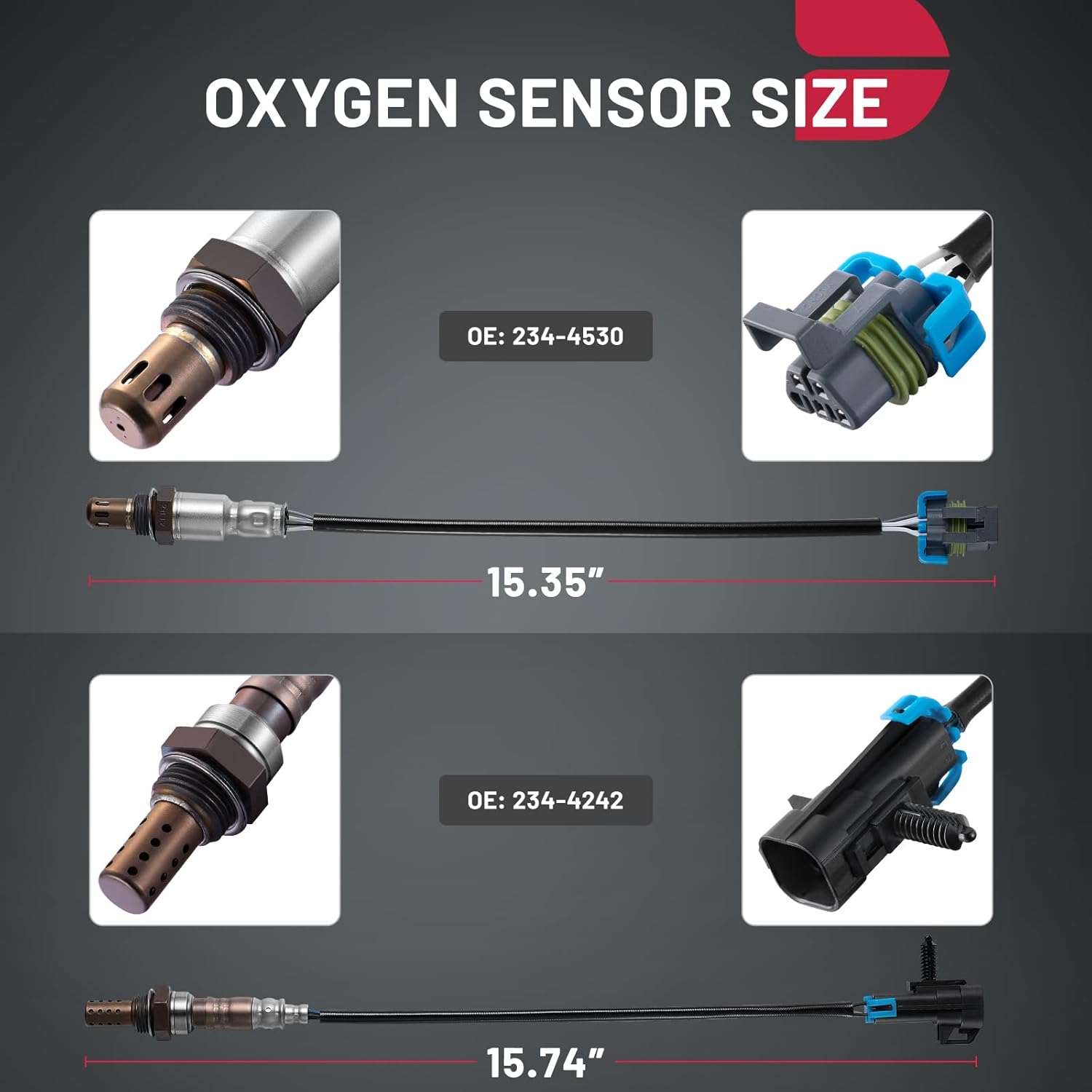 BDFHYK Oxygen Sensor Upstream Downstream O2, Compatible with Chevrolet Captiva Sport Equinox 2008-2010 Malibu, Compatible with GMC Terrain,Compatible with Pontiac G6,234-4530,234-4242 Replacement 2PCS