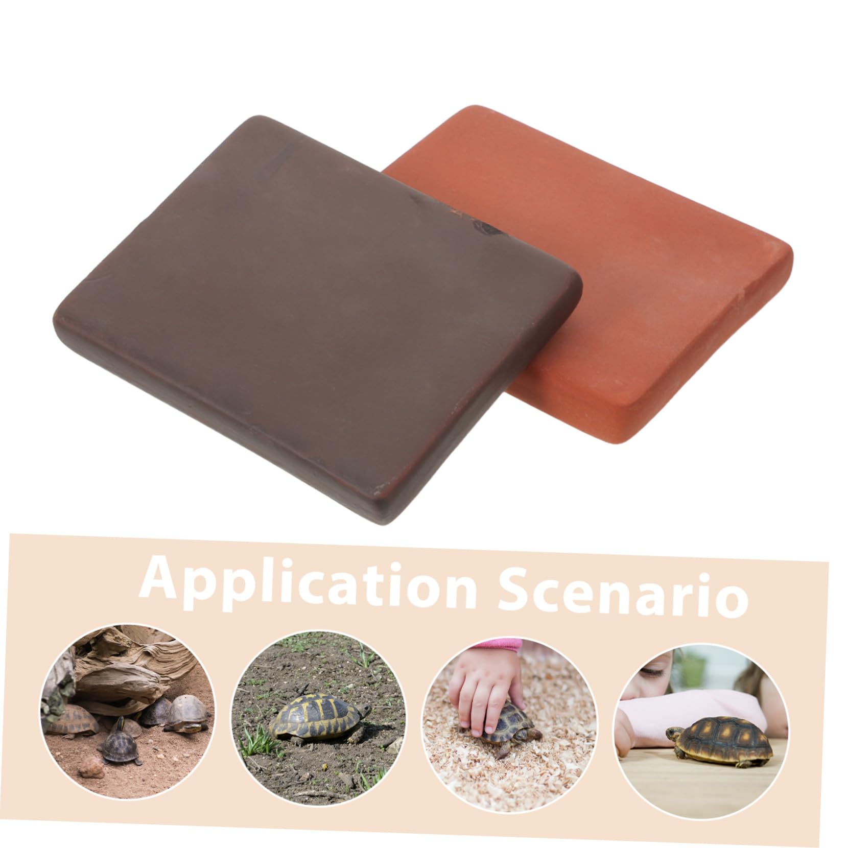 Lot de 6 Pièces, Bloc Céramique pour Tortues, Décor | Terre Cuite Artisanale, pour Bassin Aquatique et Terrarium Semi-aquatique, Format 3, 14x2, 36 Pouces