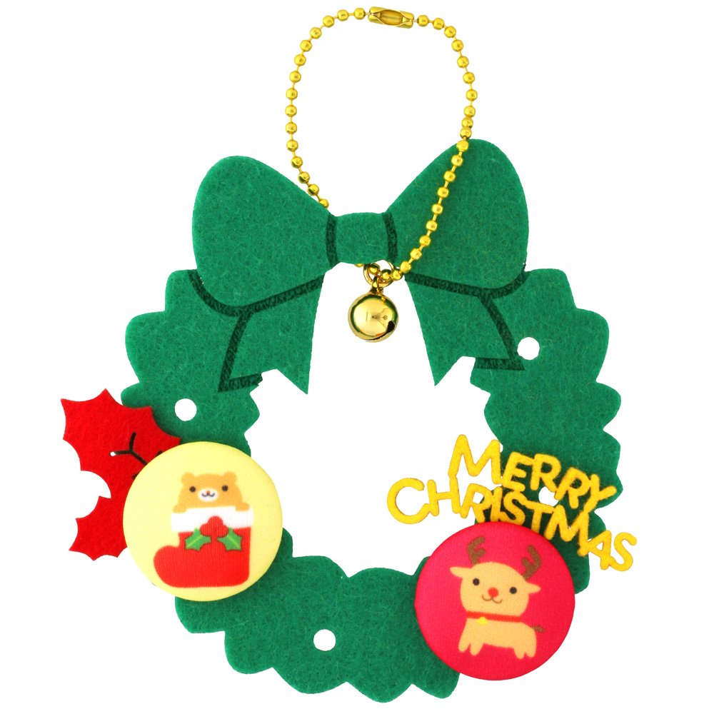 薔薇リースのクラフトタグ チャーム付き おまけ紐付 クリスマス  