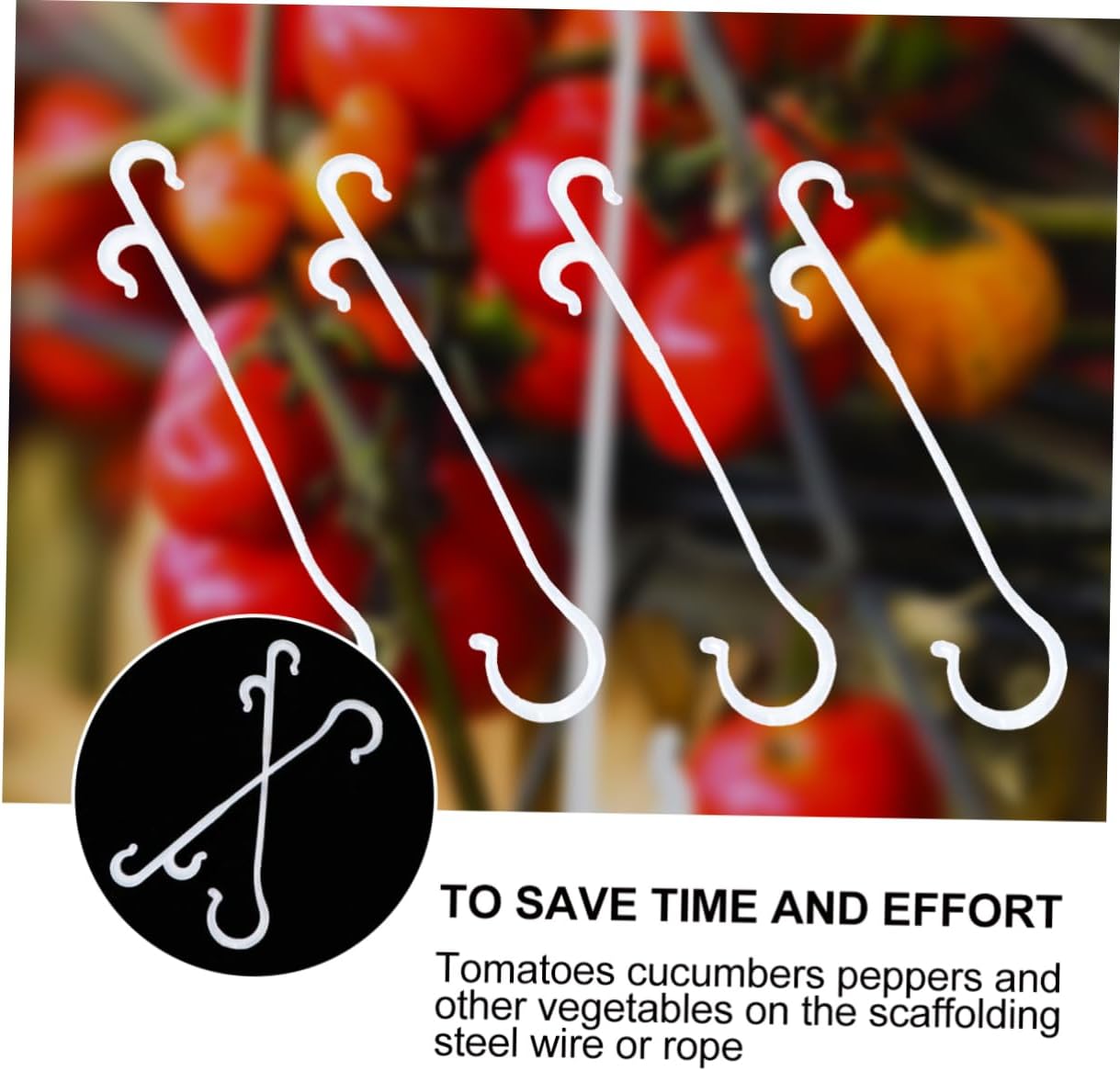 DECHOUS 850PCS Plant Support Hooks for Tomatoes Cucumbers Peppers Durable Hanging Supplies for Greenhouse Garden White for Controlling Vine Growth and Preventing Damage