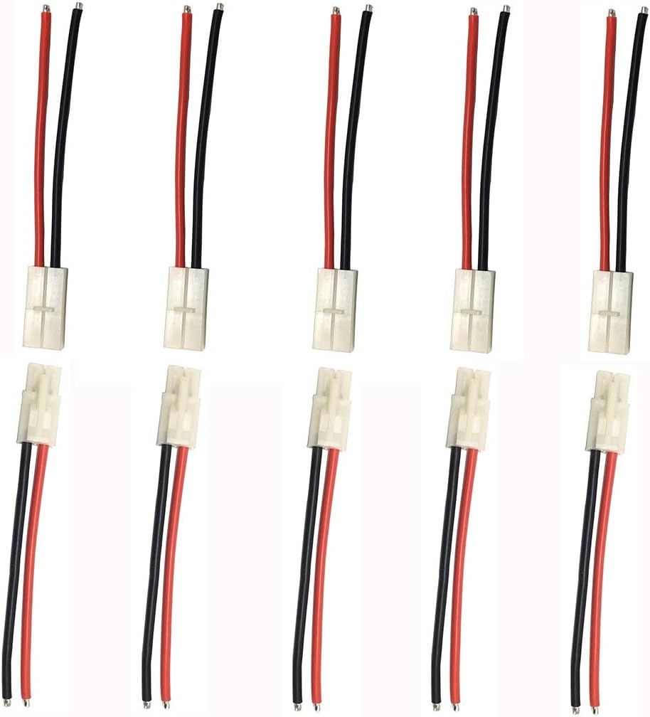 Tamiya Big Style Connector Male & Female Plug with 100mm 14AWG Soft Silicone Wire for RC Speed Racing Model Speed Controller Battery ESC (Pack of 5 Pairs)
