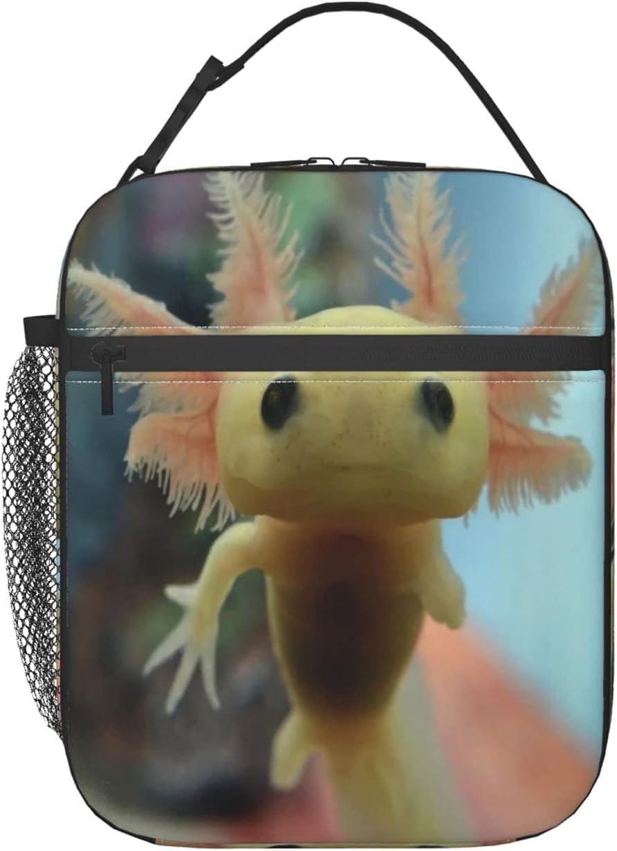 Yilad Axolotl Lunch Box Insulated Soft Bag Reusable Cooler Bag For Women&Men&Work Picnic Hiking