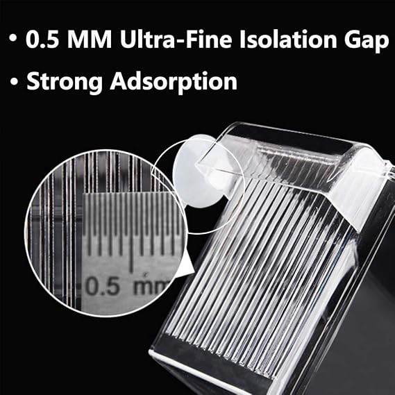 Tfwadmx Fish Breeding Box, 3 Rooms HD Aquarium Breeder Box with Suction Cups Hatchery Acrylic Fish Incubator Isolation with Artificial Plant for Guppy Hatchery