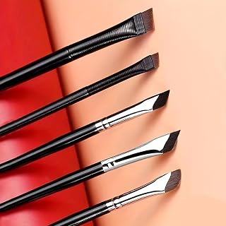 5 PCS Eye Cosmetic Detailing Tool Kit Lightweight Slanted Brow Brushes For Daily Home Beauty Routine Set