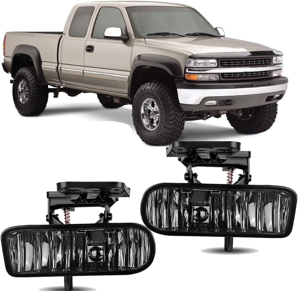 Winjet Driving Fog Lights Compatible with 1999-2002 Silverado 1500 2500, 2000-2001 Silverado 1500 HD 2500 HD 3500, 2000-2006 Suburban/Tahoe(Not for model with Z71 package) Bumper Fog Lights Pair
