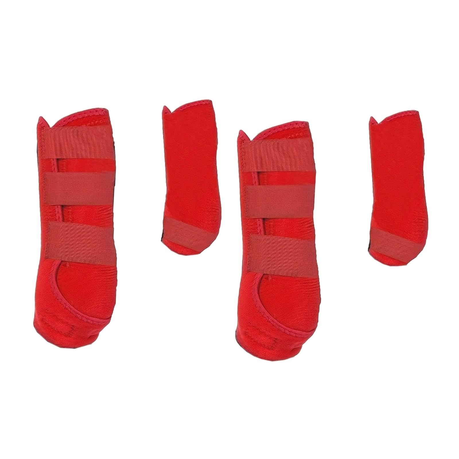 4Pcs Horse Leg Wraps for Protection Adjustable Reusable Gear for Jumping and Riding, red