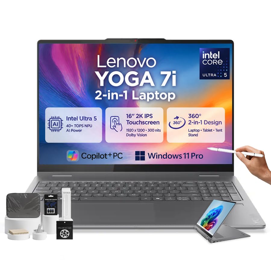 Lenovo Yoga 7i 2-in-1 Laptop, 2026 Ai Computer, 16'' 2K IPS Touchscreen - image 1