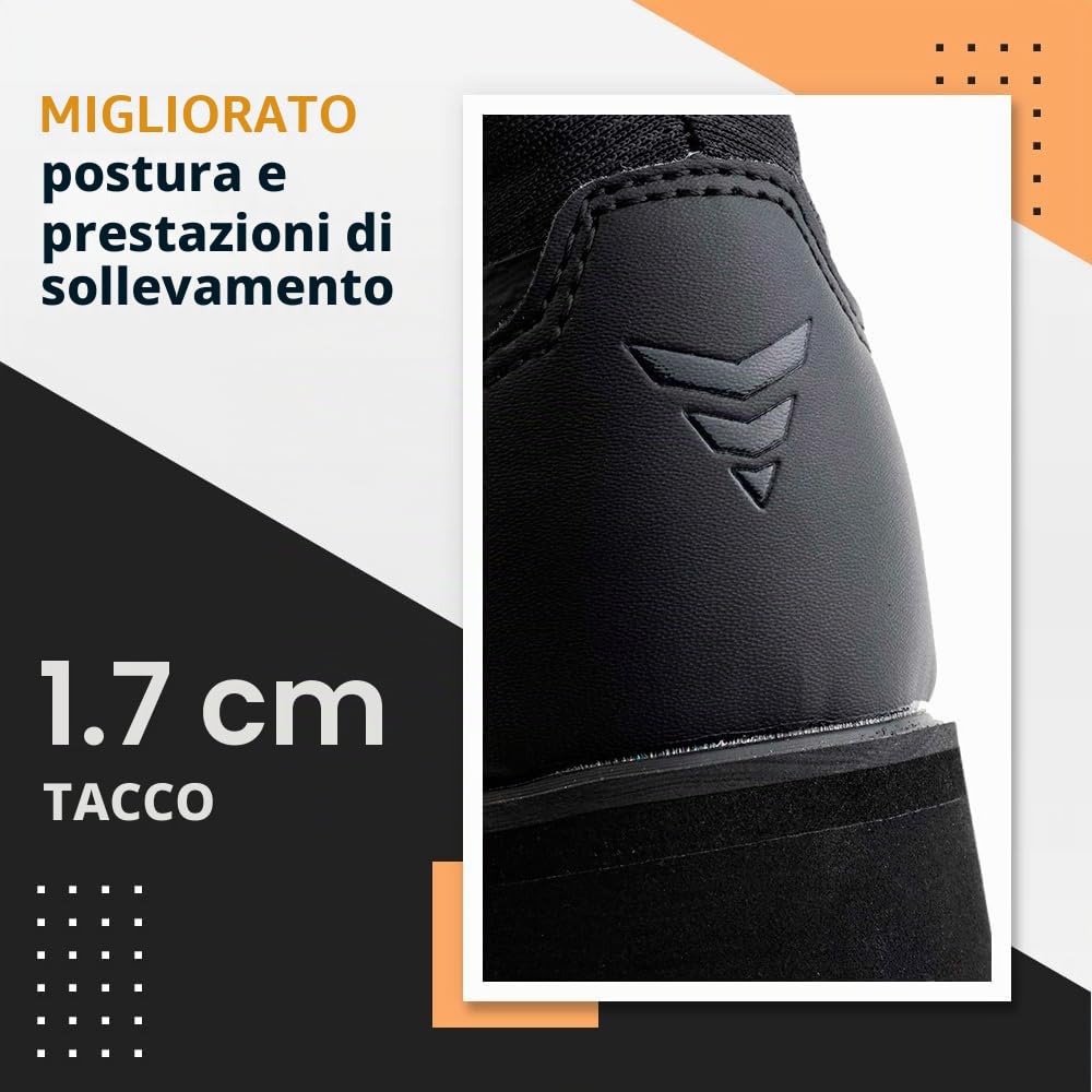 CORE Scarpe Sollevamento Pesi, Scarpe per Squat e Esercizi con Pesi Palestra, Calzature Olimpiche Powerlifting con Cinturino, Crossfit, Tacco 3,2cm