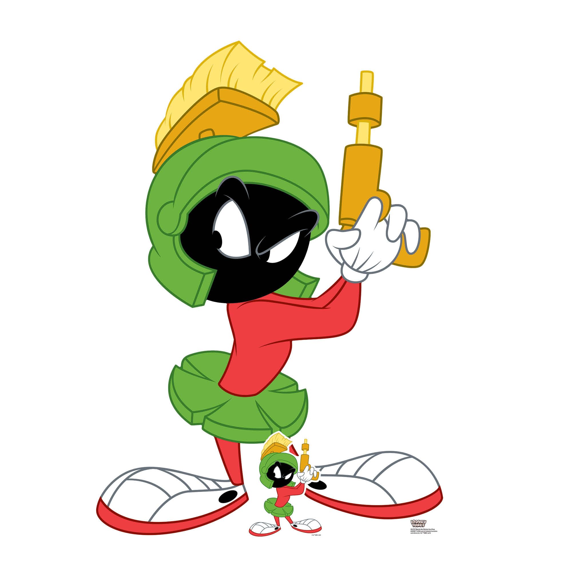 Star Cutouts SC4737 Marvin the Martian Gun Pose Cardboard Cutout 135cm – Looney Tunes Fan Display, Party Decoration & Collector Gift