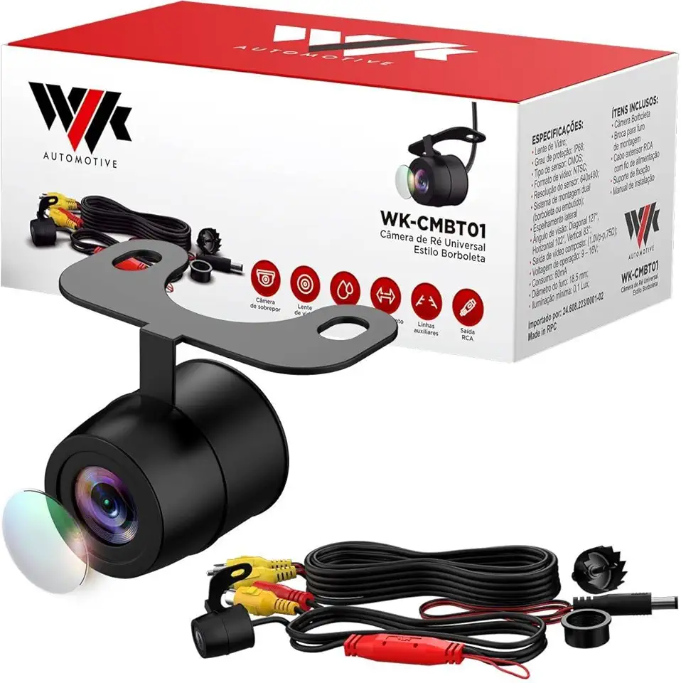 Câmera de Ré Borboleta Colorida Automotiva Estacionamento