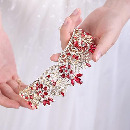 Miniatura 4 de JWICOS Bridal Crystal Wedding Tiara Crown for Brides and Bridesmaids