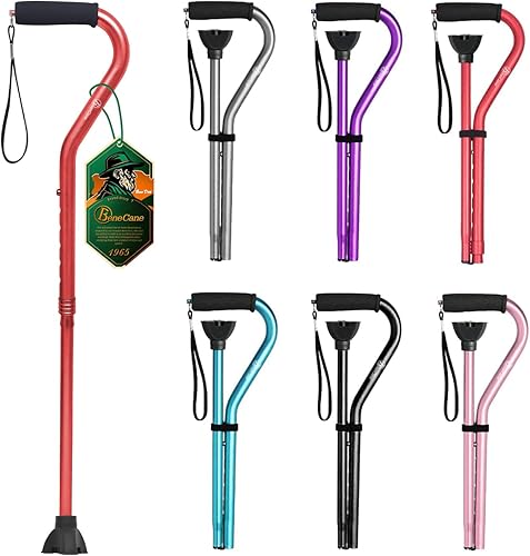 Miniatura 10 de BeneCane Bastón de caminar para hombres y mujeres, bastón ajustable con mango acolchado suave desplazado, portátil, ligero, resistente, ayuda para