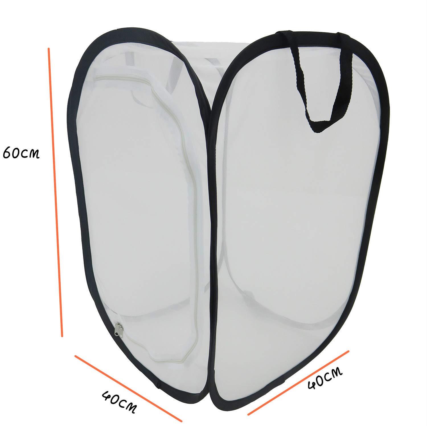 Insecte et Papillon Habitat Net Terrarium Pop up Pliable Blanc Kids Butterfly Net Cage avec poignées 40 * 60 cm