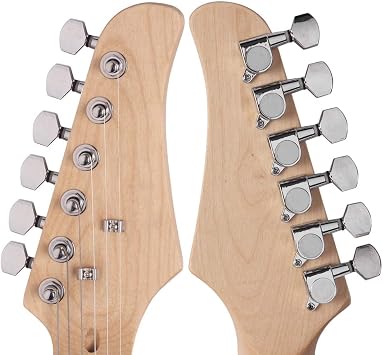 Blue Shield Electric Guitar.ST غيتار كهربائي أنيق مع Black Pickguard.Audio Bag Strap Paddles Rocker Connector Wrench Tools
