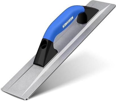 Cast Magnesium Float, 16 x 3-1/2 Inch Beveled End Widened Concrete Hand Float, Ergonomic Rubber Handle, Concrete Magnesium Hand Float with Curved Base for a Smooth Finish, Concrete Mag Trowel