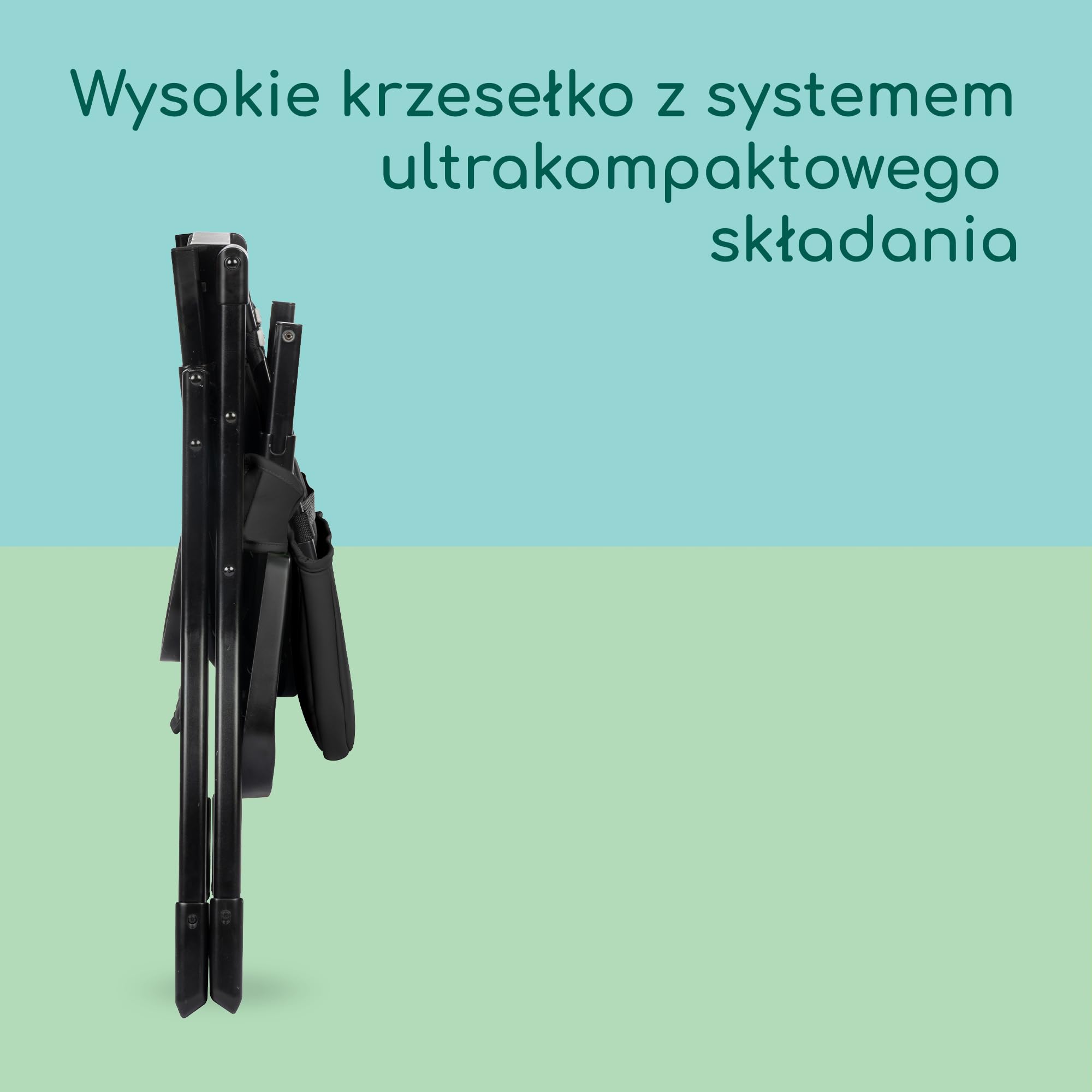 Bebeconfort Lily, Krzesełko do karmienia, 6–36 mies., 9–15 kg, ultra kompaktowe składanie, lekkie (4 kg), łatwe do czyszczenia, miękka wyściółka, składanie jedną ręką, Tinted Graphite