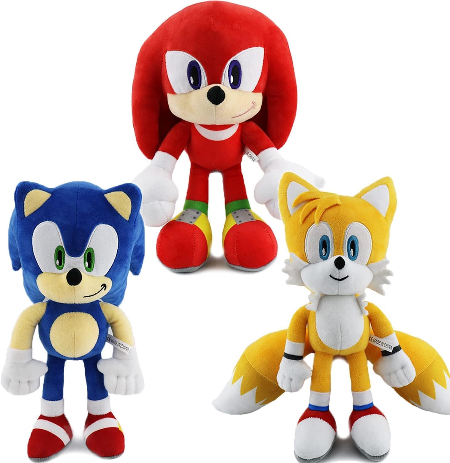 Sonic Plush Classic Hedgehog Plush Toy 12" The Hedgehog Toy Plush Figure Sonic Tails Knuckles Shadow Plush Doll for Boys Girls Surprise Gift (3 PCS)
