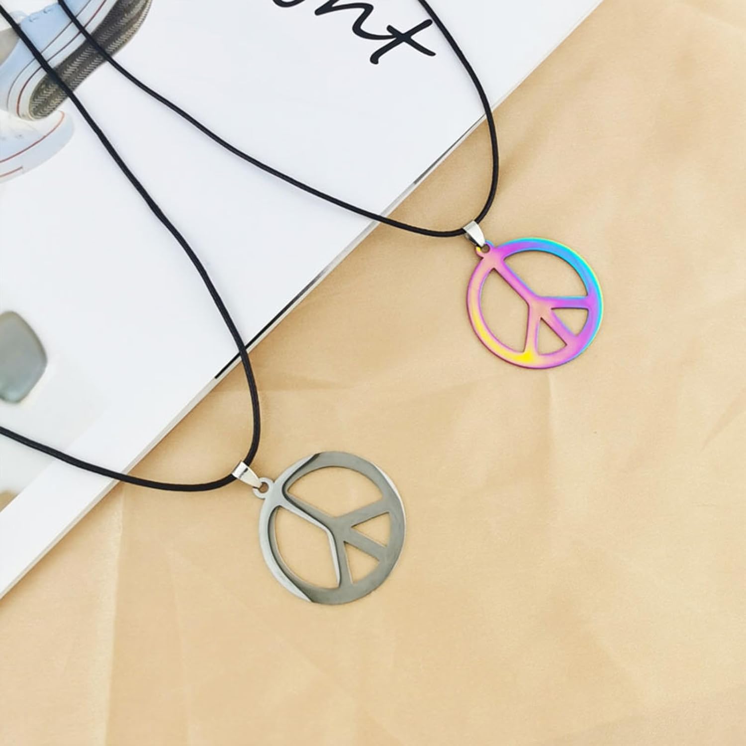 Amazon | ONBRIG ピースネックレス ヒッピーアクセサリー