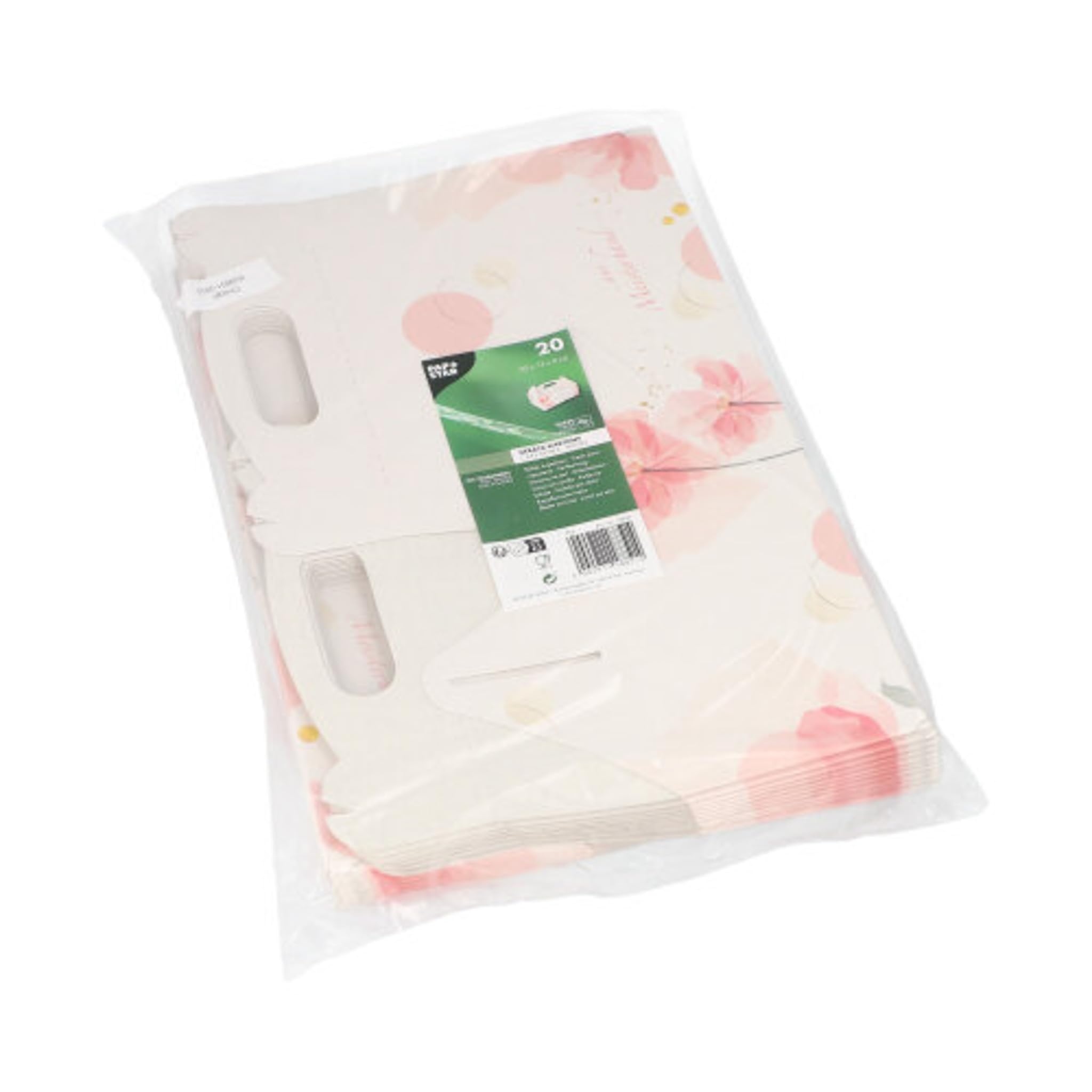 Papstar 18851 20 - Confezione per Dolci, in Cartone, Rettangolare, con Maniglia per Il Trasporto, 20 x 13 x 9 cm (LxPxA), Colore: Rosa