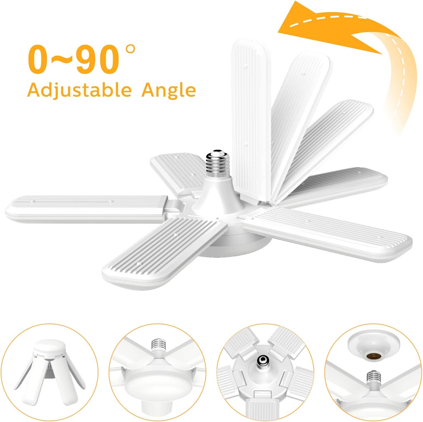 Hоttеѕt Sаlеѕ LED Garage Lights, 80W 8000LM Dimmable LED Garage Ceiling Lights, 5 Leaf Adjustable Lights, E26 Deformable LED Lights for Basement Barn Garage Workshop Workbench Warehouse(1 Pack) Flаѕh Dеаlѕ - 80% оƒƒ LED Garage Lights, 80W 8000LM Dimmable LED Garage Ceiling Lights, 5 Leaf Adjustable Lights, E26 Deformable LED Lights for Basement Barn Garage Workshop Workbench Warehouse(1 Pack)