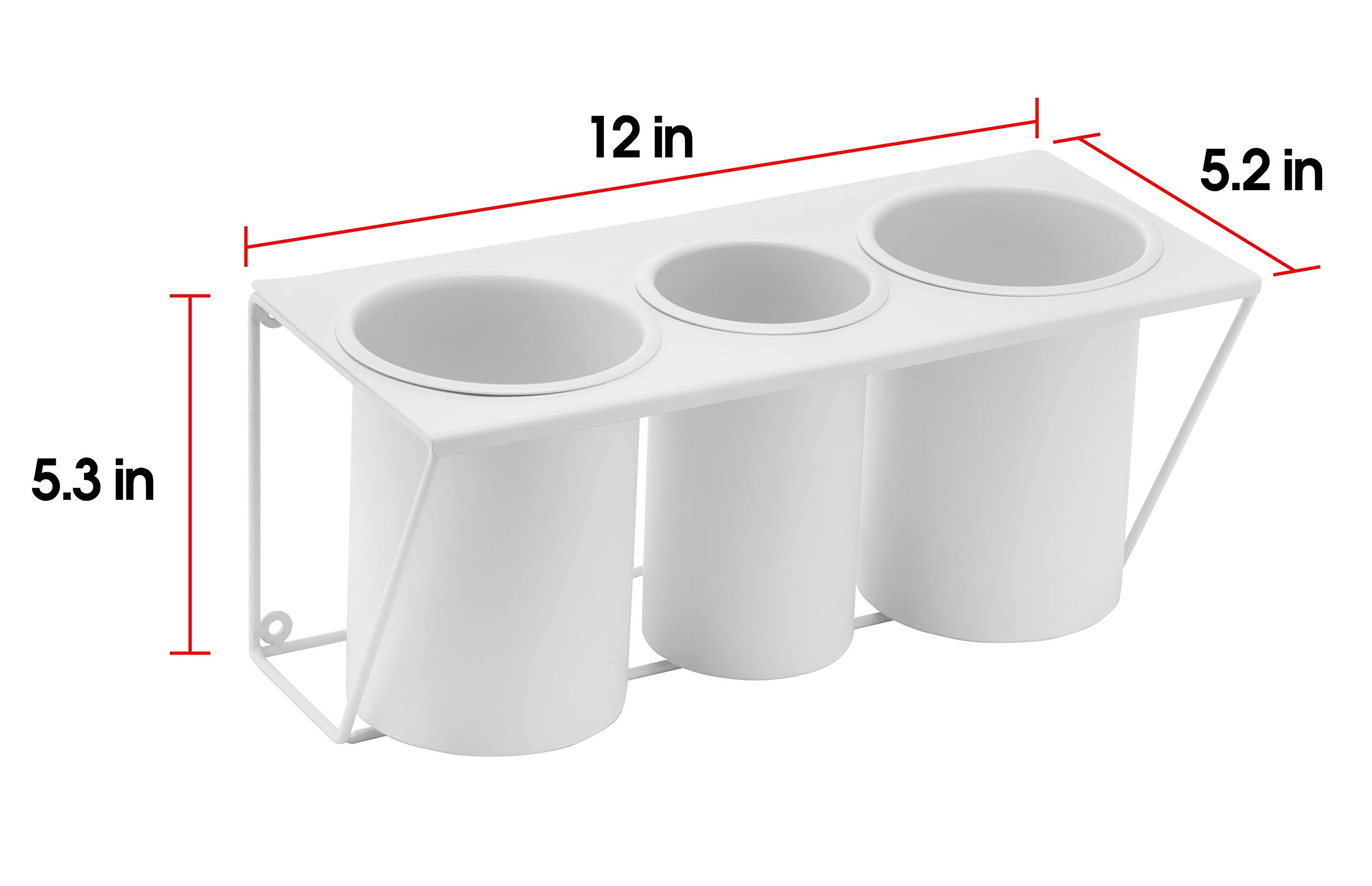 JACKCUBE Design supporto da parete per asciugacapelli per lo styling dei capelli, organizer per la cura del prodotto, accessori per il bagno, in acciaio, supporto per asciugacapelli: MK470 (bianco)