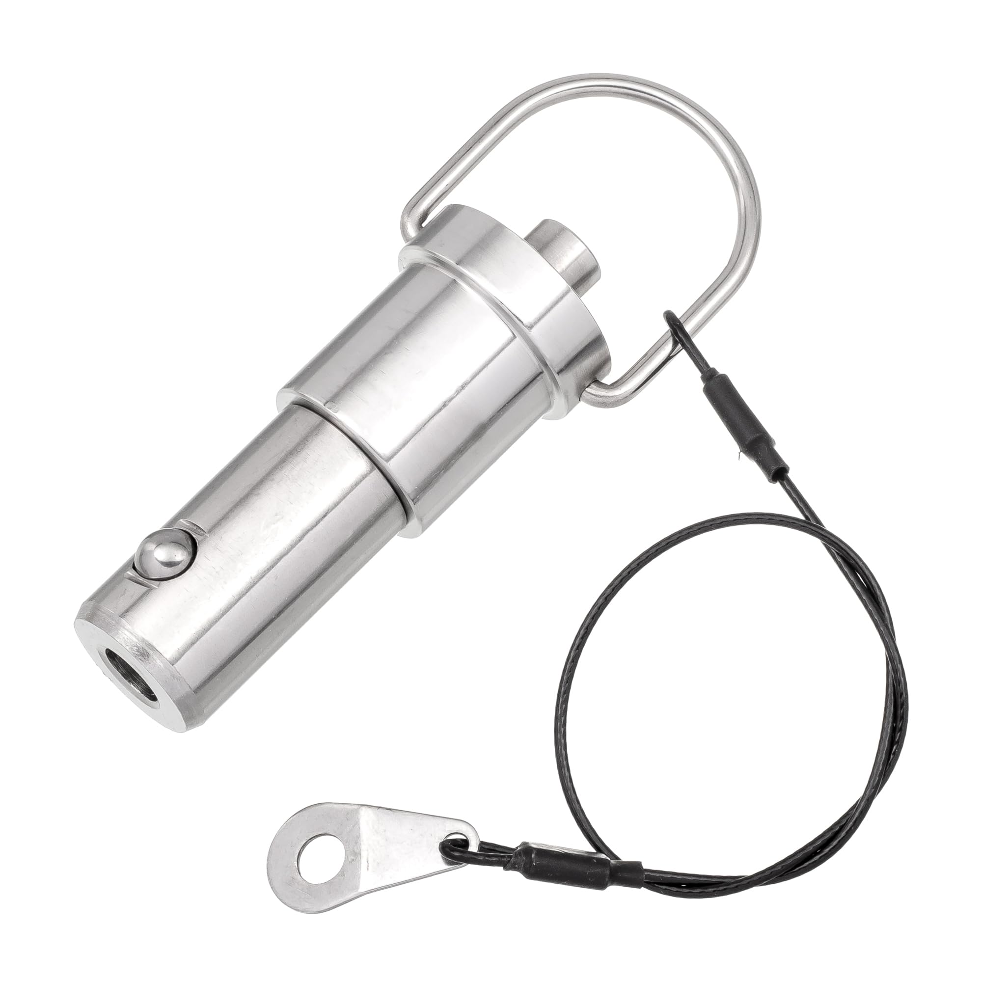 HALLMERS 20mm Pin Diameter 20mm Usable Length Quick Release Ball Head Pin Lock with 260mm Retaining Wire Cable - Stainless Steel - Self Locking Fasten Security Bolt Accessory Push Pull Fastening Tool