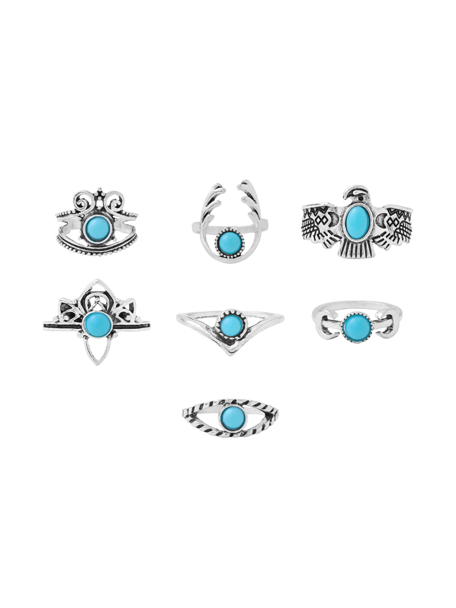 Aesthetic Rings For Women | Fashion Ring Set | Combo of 7 Pcs Boho Style Knuckle Stackable Finger Ring for Girls | Hand Accessories | Eternal Shine | Birthday Anniversary Gift For Women-image-16