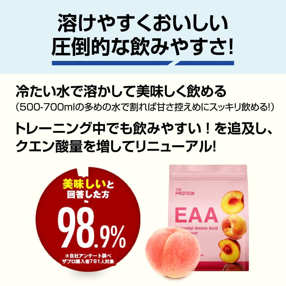 武内製薬 THE PROTEIN ザプロ EAA パウダー ピーチ風味 1kg