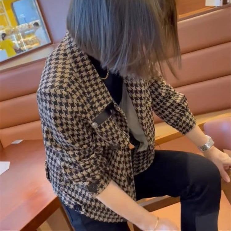 美品⁂センソユニコ⁂薄手ジャケット ショート丈 千鳥格子 チェック