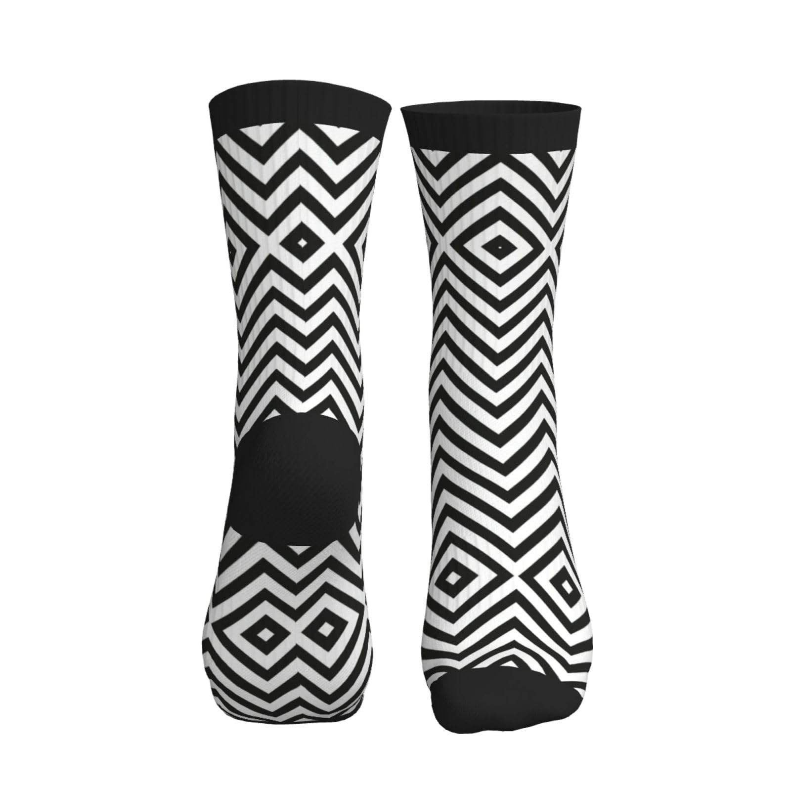 HGFVY Zigzag Stripe Crew Socks Cushioned Moisture Wicking Sport Socks Breathable Training Athletic Socks Unisex