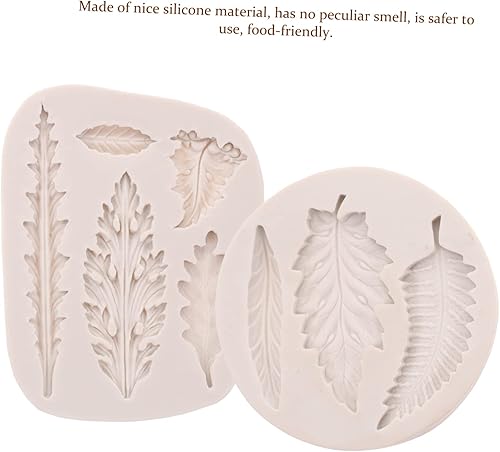 Miniatura 5 de EXCEART Moldes de fondant de hojas, 2 piezas, moldes de decoración de cupcakes, moldes de fondant de Navidad, moldes de chocolate para gelatinas,