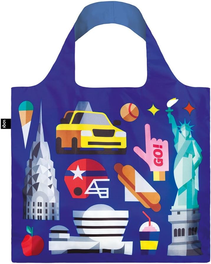 LOQIArtist Hey Studio New York Canvas & Beach Tote Bag, 50 cm, 20 L, Multicolour