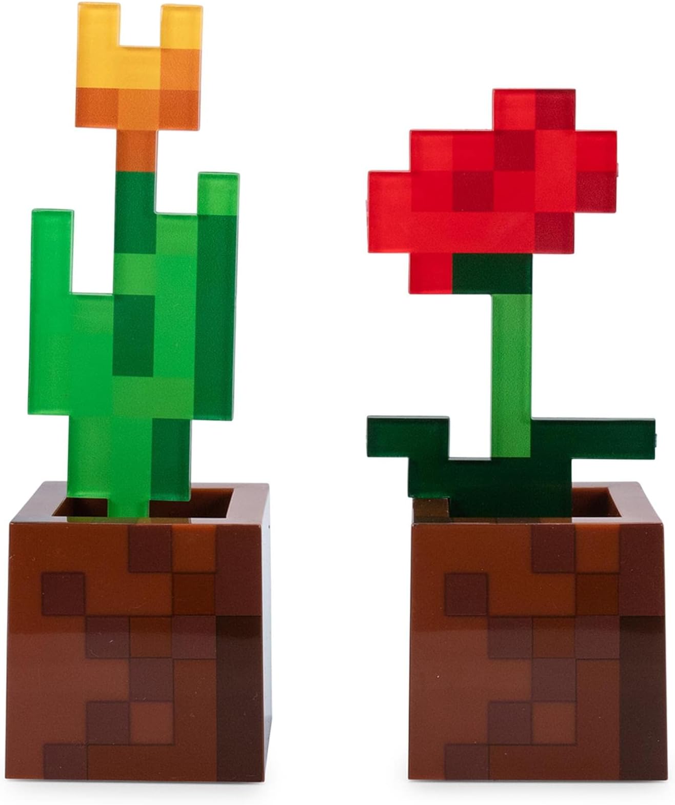 Ukonic Minecraft Orange Tulip and Poppy Flower Pot Mood Lights | Set of 2
