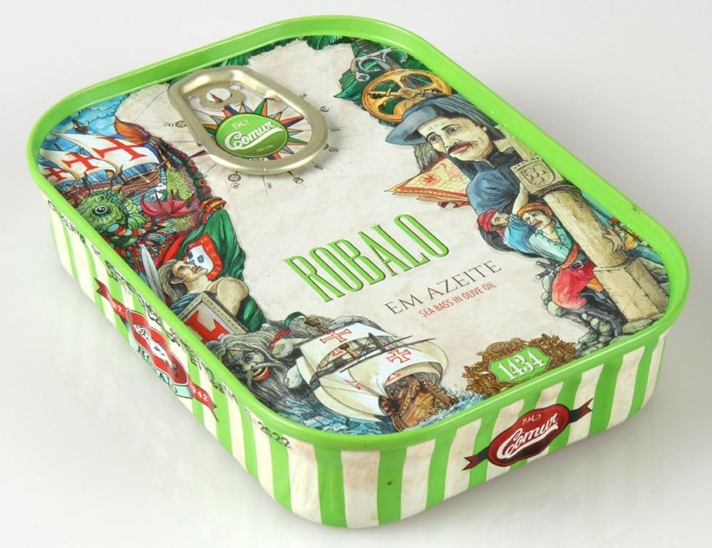 Comur Gourmet de Portugal - Lubina enlatada en aceite de oliva - 4.93oz 140gr (paquete de 3 latas)